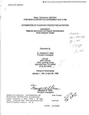 Integration of Planetary Protection Activities