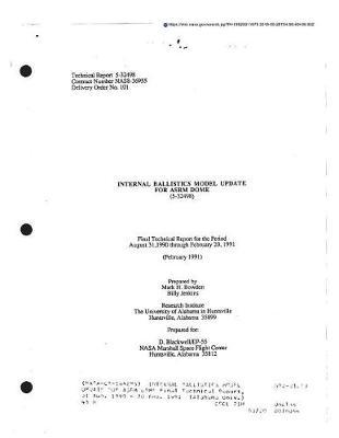 Internal Ballistics Model Update for Asrm Dome