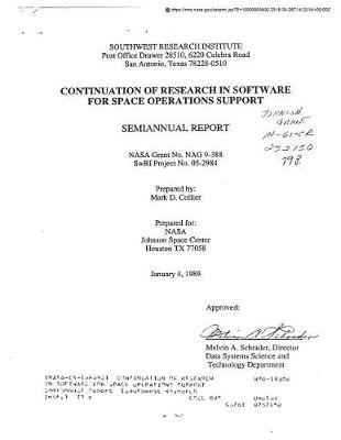 Continuation of Research in Software for Space Operations Support