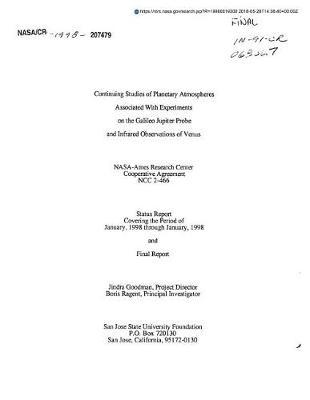 Continuing Studies of Planetary Atmospheres Associated with Experiments on the Galileo Jupiter Probe and Infrared Observations of Venus