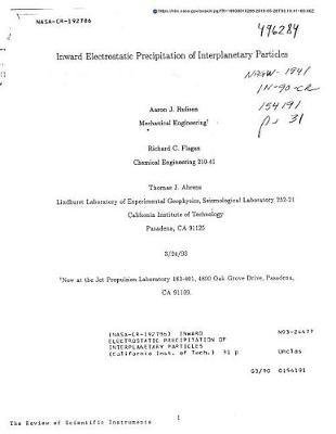 Inward Electrostatic Precipitation of Interplanetary Particles