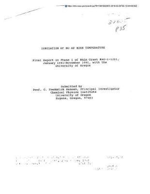 Ionization of No at High Temperature