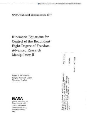 Kinematic Equations for Control of the Redundant Eight-Degree-Of-Freedom Advanced Research Manipulator 2