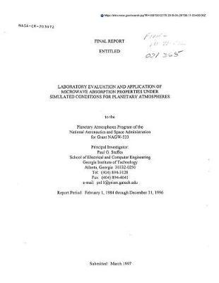 Laboratory Evaluation and Application of Microwave Absorption Properties Under Simulated Conditions for Planetary Atmospheres