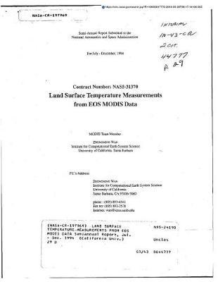 Land Surface Temperature Measurements from EOS Modis Data