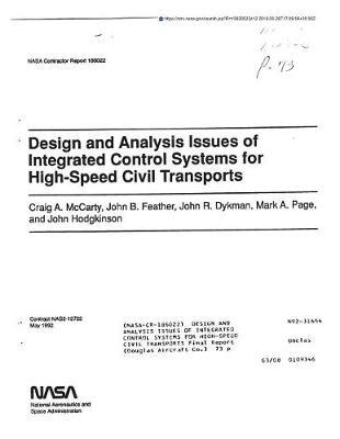 Design and Analysis Issues of Integrated Control Systems for High-Speed Civil Transports