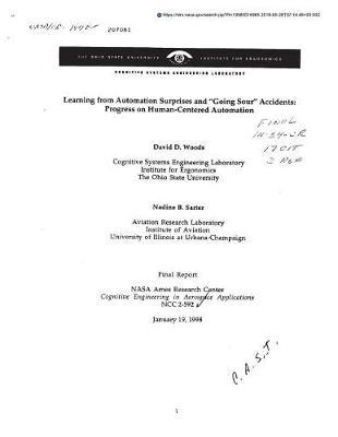 Learning from Automation Surprises and Going Sour Accidents: Progress on Human-Centered Automation