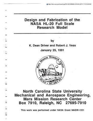 Design and Fabrication of the NASA Hl-20 Full Scale Research Model