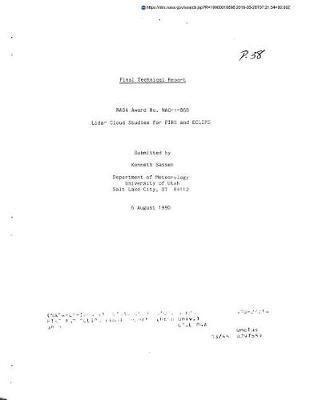 Lidar Cloud Studies for Fire and Eclips