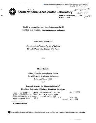 Light Propagation and the Distance-Redshift Relation in a Realistic Inhomogeneous Universe