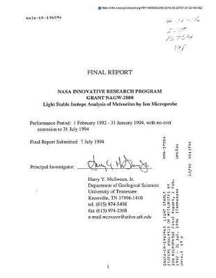Light Stable Isotope Analysis of Meteorites by Ion Microprobe