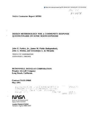 Design Methodology for a Community Response Questionnaire on Sonic Boom Exposure