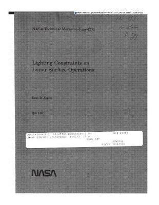 Lighting Constraints on Lunar Surface Operations