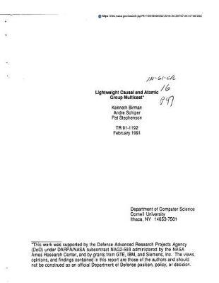 Lightweight Causal and Atomic Group Multicast