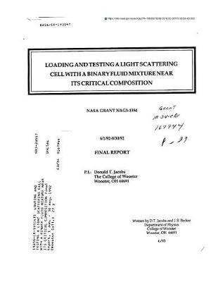 Loading and Testing a Light Scattering Cell with a Binary Fluid Mixture Near Its Critical Composition