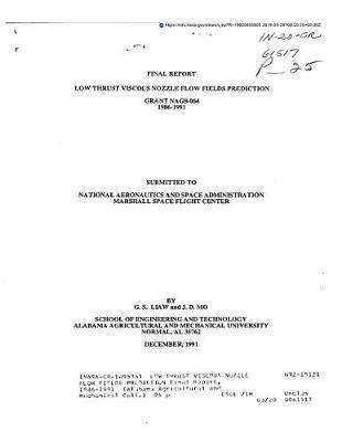 Low Thrust Viscous Nozzle Flow Fields Prediction