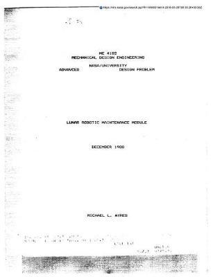 Lunar Robotic Maintenance Module