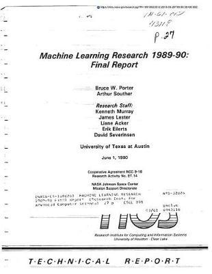 Machine Learning Research 1989-90