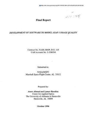 Development of Software to Model Axaf-I Image Quality