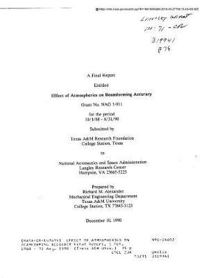Effect of Atmospherics on Beamforming Accuracy