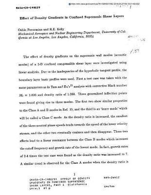 Effect of Density Gradients in Confined Supersonic Shear Layers, Part 1