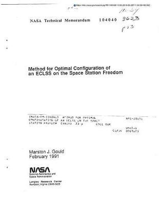 Method for Optimal Configuration of an Eclss on the Space Station Freedom