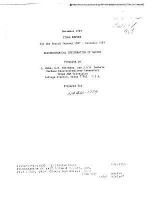 Electrochemical Incineration of Wastes