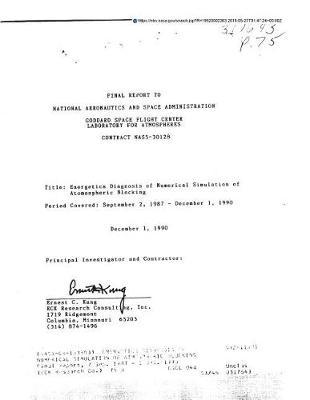 Energetics Diagnosis of Numerical Simulation of Atmospheric Blocking