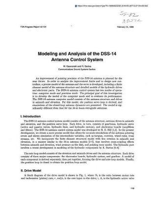 Modeling and Analysis of the Dss-14 Antenna Control System