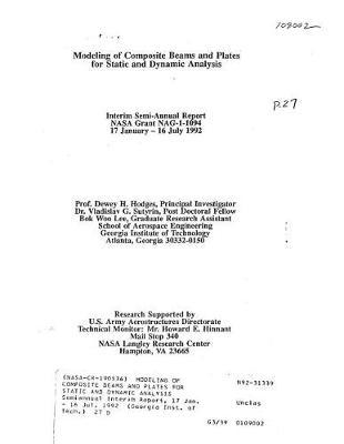 Modeling of Composite Beams and Plates for Static and Dynamic Analysis