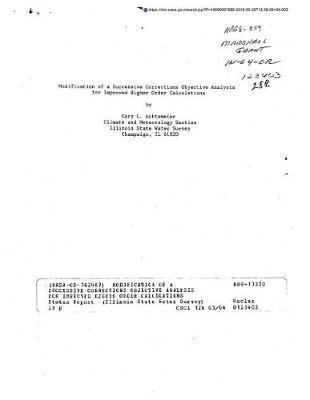 Modification of a Successive Corrections Objective Analysis for Improved Higher Order Calculations