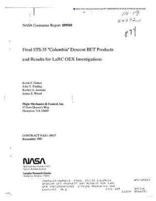 Final Sts-35 Columbia Descent Bet Products and Results for Larc Oex Investigations