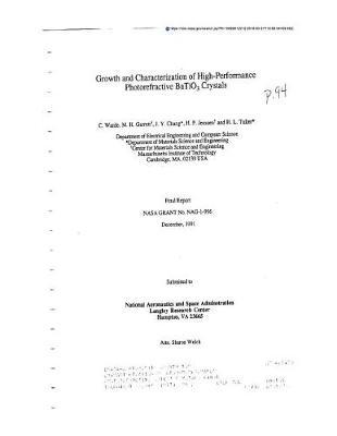 Growth and Characterization of High-Performance Photorefractive Batio3 Crystals