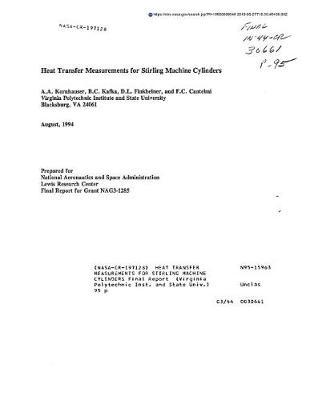 Heat Transfer Measurements for Stirling Machine Cylinders