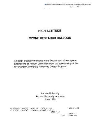 High Altitude Ozone Research Balloon