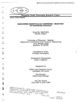 High Power Density DC/DC Converter: Selection of Converter Topology