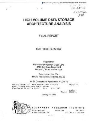 High Volume Data Storage Architecture Analysis