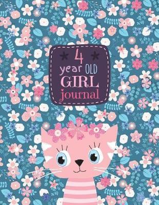 4 Year Old Girl Journal: Happy Birthday Notebook Wide Ruled and Blank Framed Sketchbook Pages, Cute Cat Diary for Kids to Keep Memories, Draw and Sketch 50 Sheets/100 Pages, 8.5 X 11 Soft Cover
