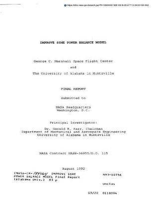 Improve Ssme Power Balance Model