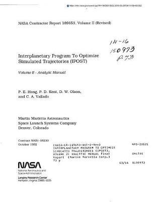 Interplanetary Program to Optimize Simulated Trajectories (Ipost). Volume 2: Analytic Manual