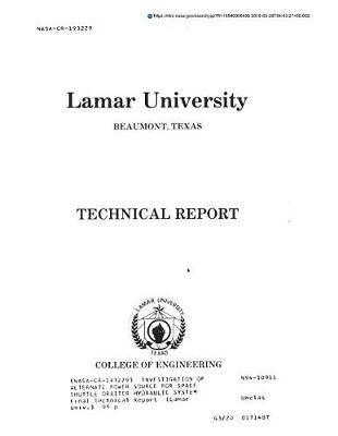 Investigation of Alternate Power Source for Space Shuttle Orbiter Hydraulic System