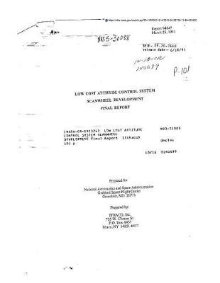 Low Cost Attitude Control System Scanwheel Development