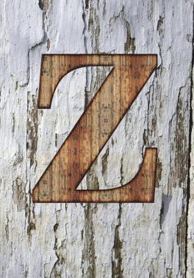 Z: Monogram Notebook - College Ruled - Writers Notebook - Personalized Gift - Wood Plank Background