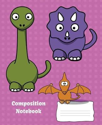 Composition Book: Baby Dinosaurs Primary Composition Notebook, Pink: Kids Notebook, School Supplies, Wide Ruled, 50 Pages, 25 Sheets, Primary K-2nd Grade, 7.5 in x 9.25 in, 19.05 x 23.495 cm, Softcover Notebook