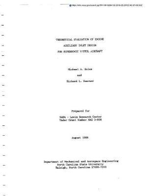 Theoretical Evaluation of Engine Auxiliary Inlet Design for Supersonic V/Stol Aircraft