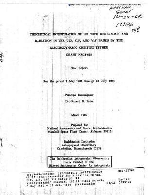 Theoretical Investigation of Em Wave Generation and Radiation in the Ulf, Elf, and Vlf Bands by the Electrodynamic Orbiting Tether