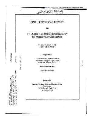 Two Color Holographic Interferometry for Microgravity Application
