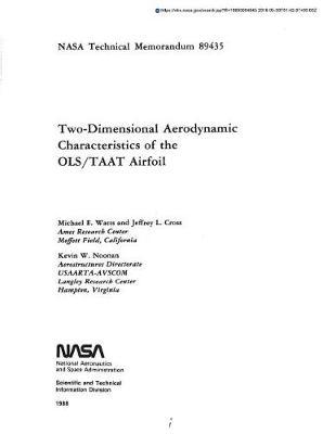 Two-Dimensional Aerodynamic Characteristics of the Ols/Taat Airfoil