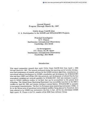 Us Participation in the Gome and Sciamachy Projects