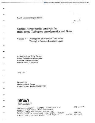 Unified Aeroacoustics Analysis for High Speed Turboprop Aerodynamics and Noise. Volume 5: Propagation of Propeller Tone Noise Through a Fuselage Boundary Layer